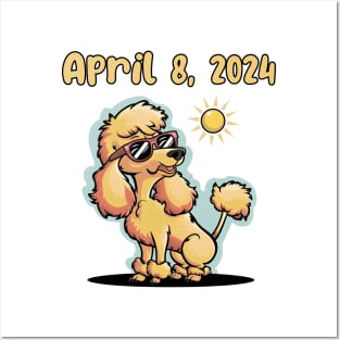 Funny poodle dog in Solar eclipse day Posters and Art